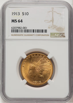 1913 $10 Indian Eagle NGC MS64 (777423017)
