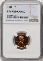 1942 1C CA Proof Lincoln Cent NGC PR67