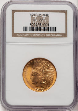 1910-D $10 Indian Eagle NGC MS66 (775858035)