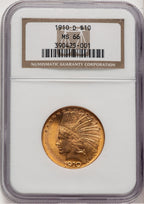 1910-D $10 Indian Eagle NGC MS66 (775858035)