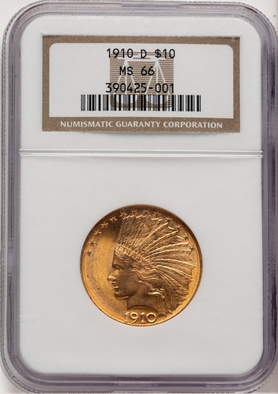 1910-D $10 Indian Eagle NGC MS66 (775858035)