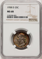 1958-D 25C Washington Quarter NGC MS68