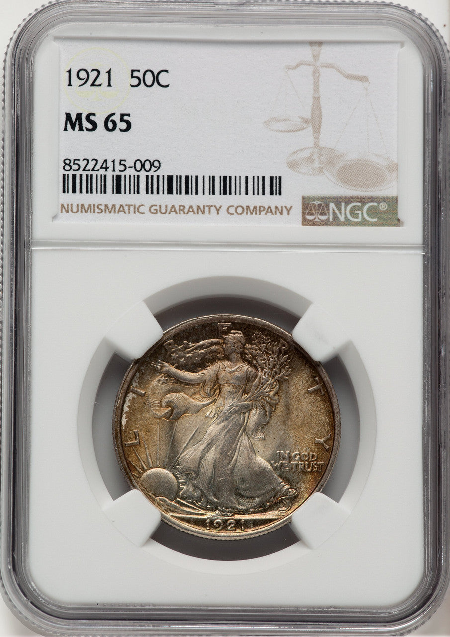 1921 50C Walking Liberty Half Dollar NGC MS65
