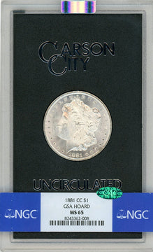 1881-CC GSA Hoard CAC Morgan Dollar NGC MS65