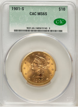 1901-S $10 Liberty Eagle CACG MS65 (776672005)