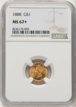 1888 G$1 Gold Dollar NGC MS67+