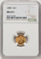1888 G$1 Gold Dollar NGC MS67+