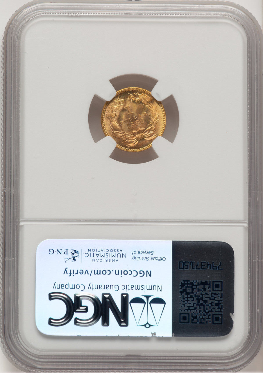 1888 G$1 Gold Dollar NGC MS67+