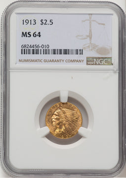 1913 $2.50 Indian Quarter Eagle NGC MS64 (773673012)