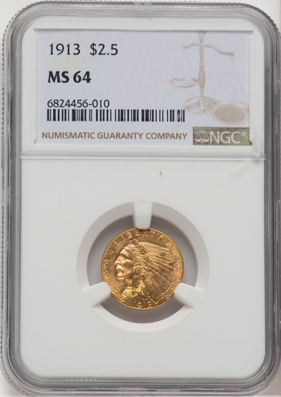 1913 $2.50 Indian Quarter Eagle NGC MS64 (773673012)