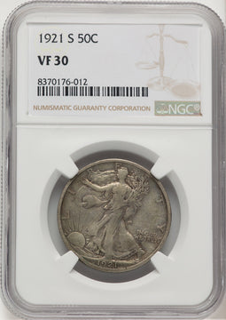 1921-S 50C Walking Liberty Half Dollar NGC VF30 (776677009)