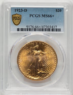 1923-D $20 Saint-Gaudens Double Eagle PCGS MS66+ (776683014)