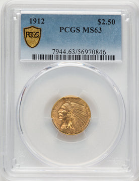 1912 $2.50 Indian Quarter Eagle PCGS MS63 (774795004)