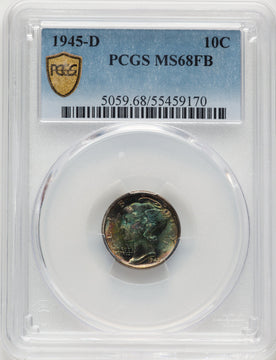 1945-D 10C FB Mercury Dime PCGS MS68