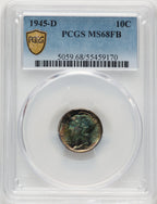 1945-D 10C FB Mercury Dime PCGS MS68