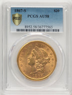 1867-S $20 Liberty Double Eagle PCGS AU58 (776661014)