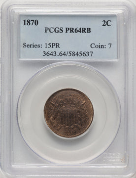 1870 2C RB Proof Two Cent Pieces PCGS PR64 (777425004)