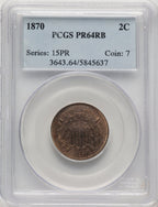 1870 2C RB Proof Two Cent Pieces PCGS PR64 (777425004)