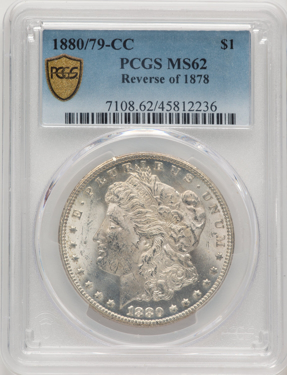 1880-CC Reverse of 1878 Morgan Dollar PCGS MS62