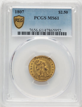 1807 $2.50 Early Quarter Eagle PCGS MS61