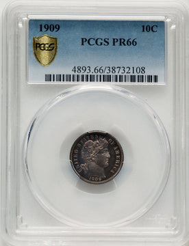 1909 10C Proof Barber Dime PCGS PR66