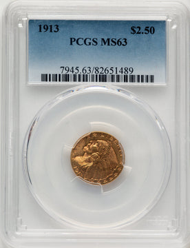 1913 $2.50 Indian Quarter Eagle PCGS MS63 (777472027)