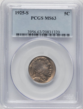 1925-S 5C Buffalo Nickel PCGS MS63 (777625002)