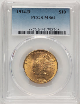 1914-D $10 Indian Eagle PCGS MS64