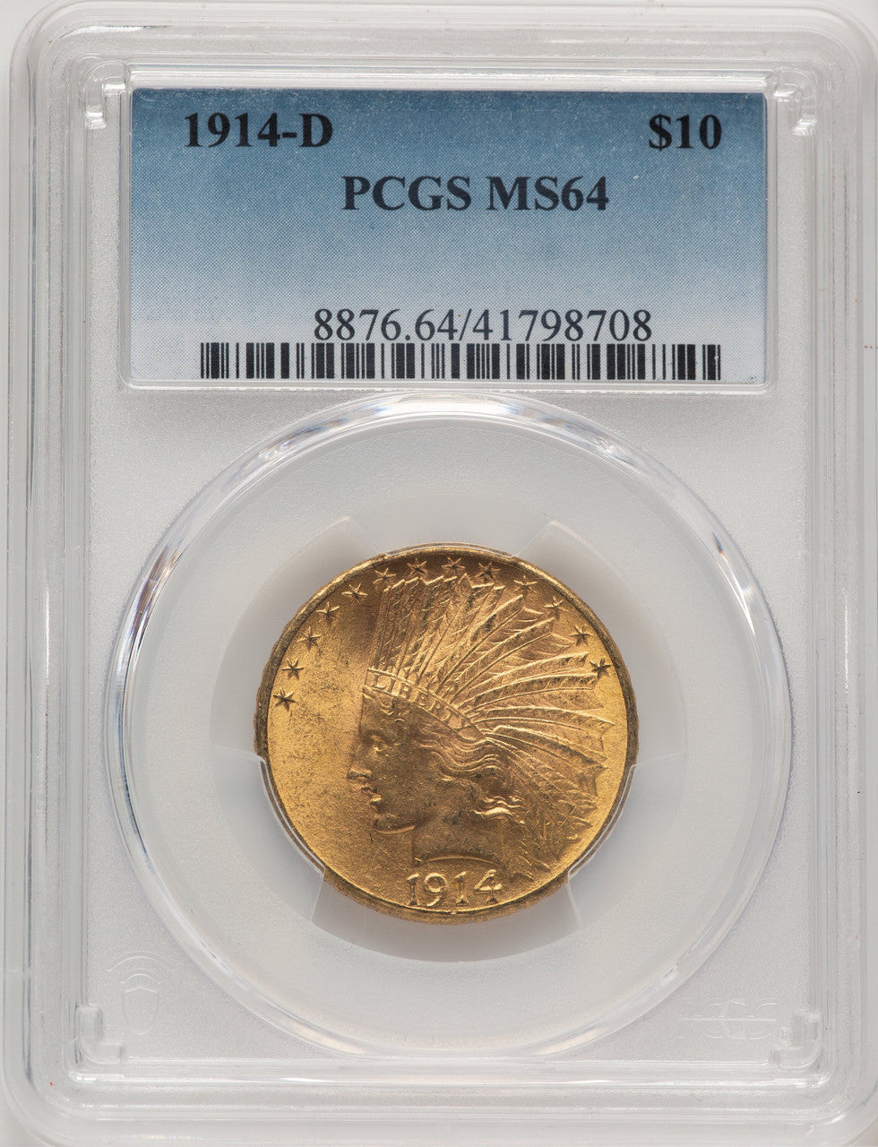 1914-D $10 Indian Eagle PCGS MS64