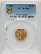 1913 $2.50 Indian Quarter Eagle PCGS MS63 (777633010)