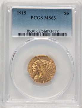 1915 $5 Indian Half Eagle PCGS MS63 (777602026)
