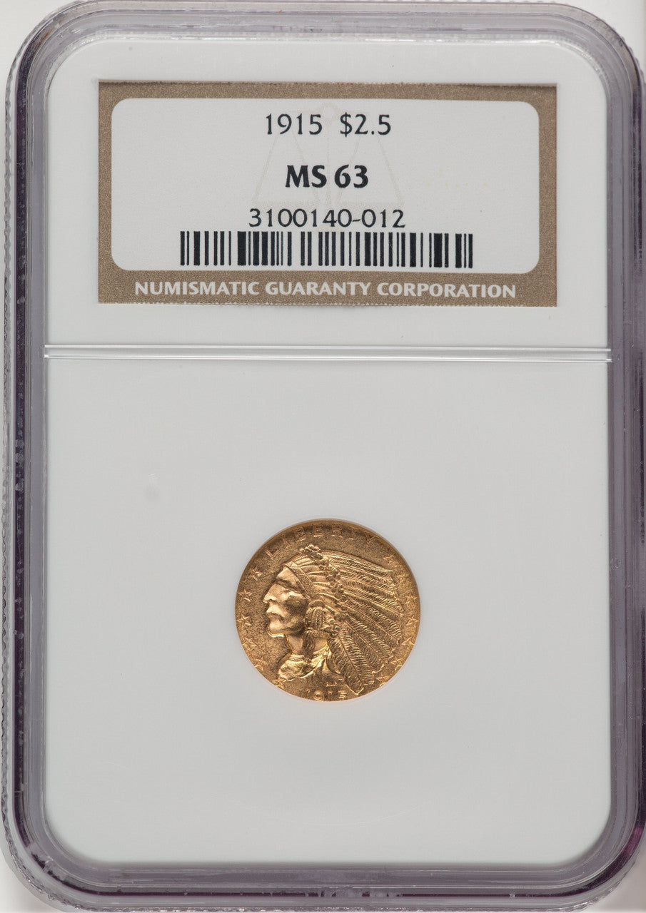 1915 $2.50 Indian Quarter Eagle NGC MS63 (777754012)