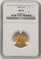 1908 $2.50 Indian Quarter Eagle NGC MS63 (777754011)