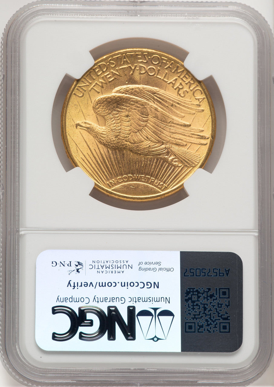 1908-D $20 MOTTO CAC Saint-Gaudens Double Eagle NGC MS63