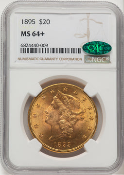 1895 $20 CAC Liberty Double Eagle NGC MS64+