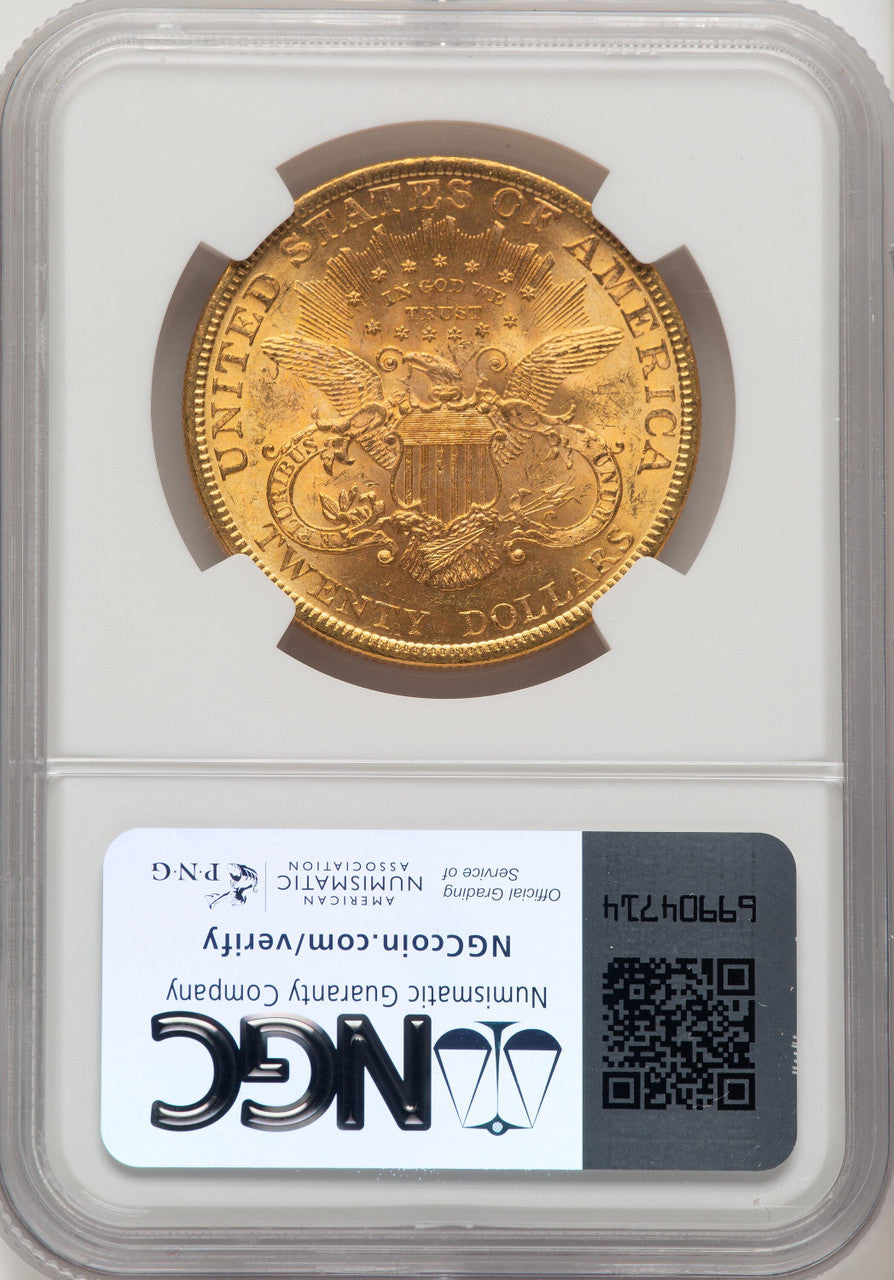 1895 $20 CAC Liberty Double Eagle NGC MS64+