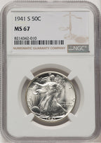 1941-S 50C Walking Liberty Half Dollar NGC MS67 (777605057)