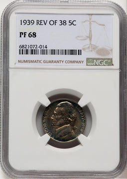 1939 5C Proof Jefferson Nickel NGC PR68 (777605053)