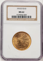 1910-D $10 Indian Eagle NGC MS62 (777525128)