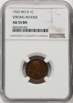 1922 1c FS-401 BN Lincoln Cent NGC AU55