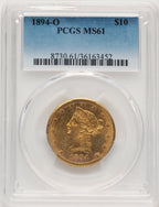 1894-O $10 Liberty Eagle PCGS MS61