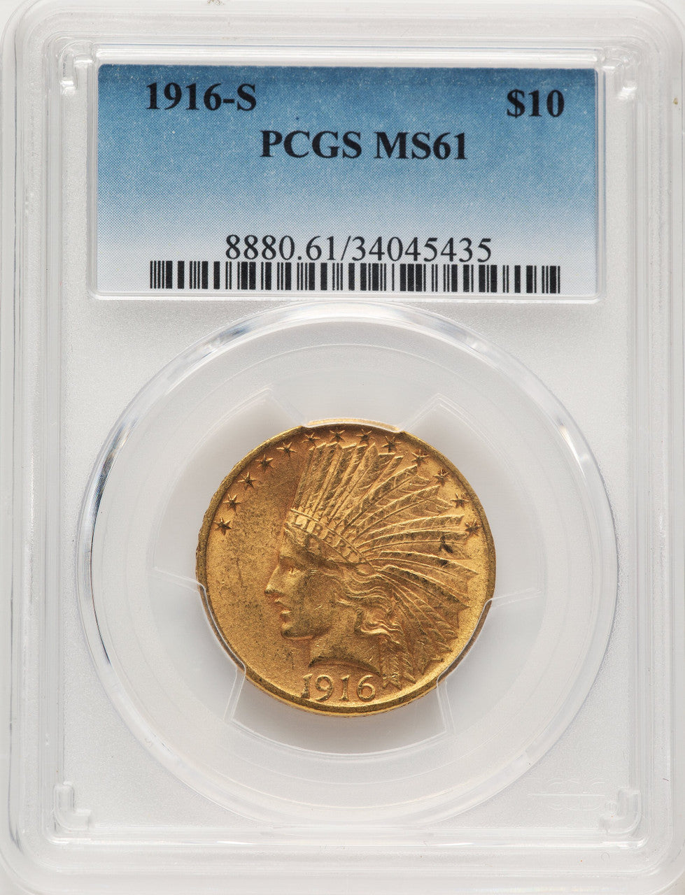 1916-S $10 Indian Eagle PCGS MS61