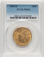 1909-D $10 Indian Eagle PCGS MS62 (777525137)