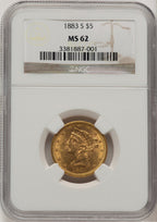 1883-S $5 Liberty Half Eagle NGC MS62