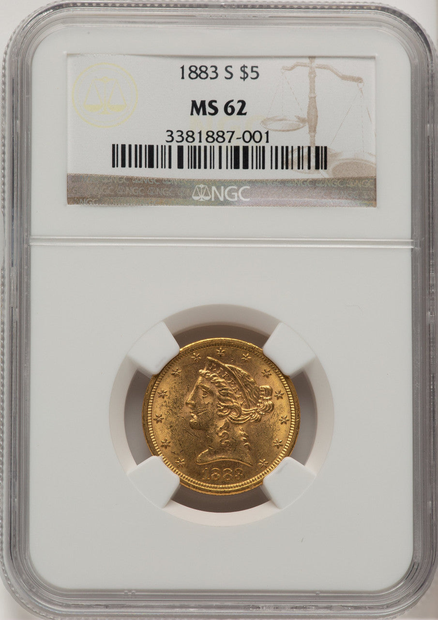 1883-S $5 Liberty Half Eagle NGC MS62