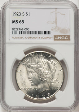1923-S Peace Dollar NGC MS65 (520939007)