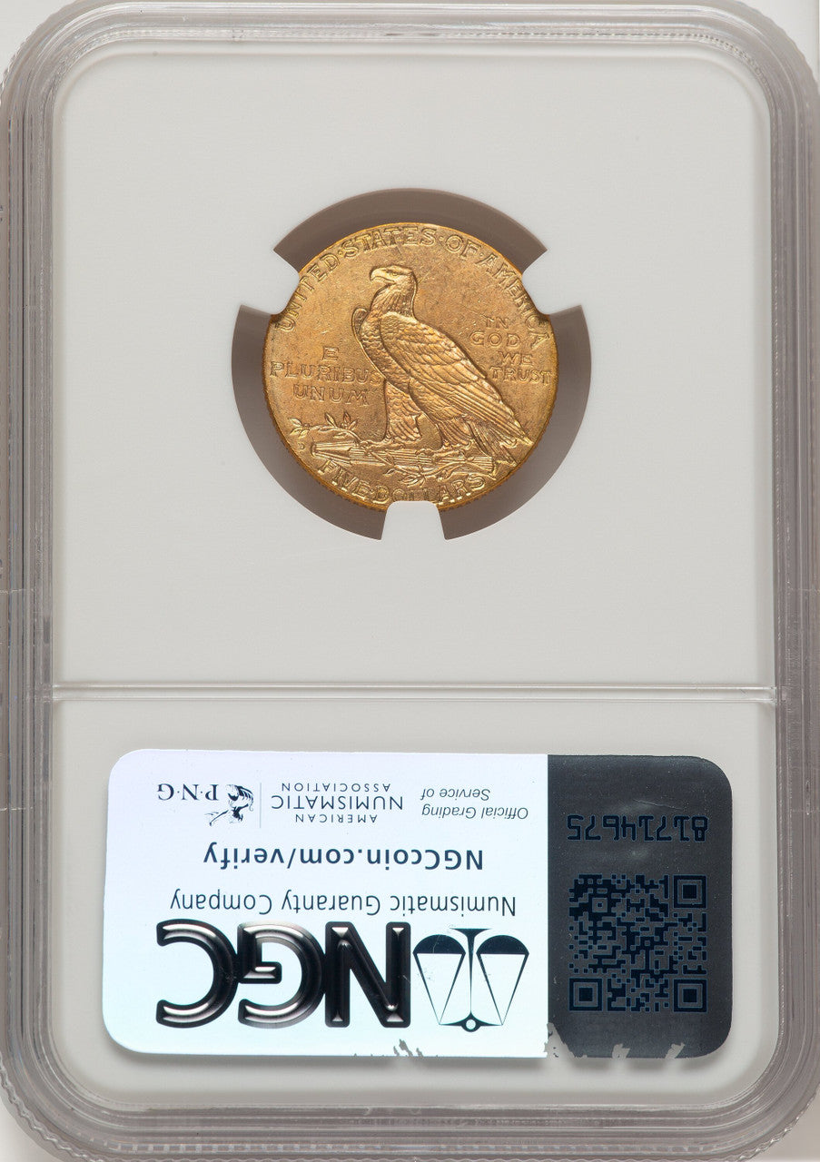 1908-D $5 Indian Half Eagle NGC MS64 (777130014)