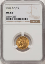1914-D $2.50 Indian Quarter Eagle NGC MS64 (776661077)