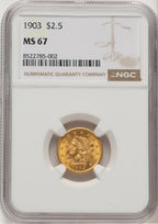 1903 $2.50 Liberty Quarter Eagle NGC MS67 (776703016)
