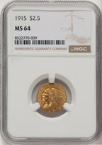 1915 $2.50 Indian Quarter Eagle NGC MS64 (776661010)
